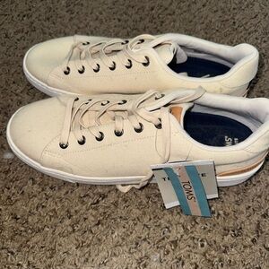 Toms Cream and Brown Sneakers Casual Comfort